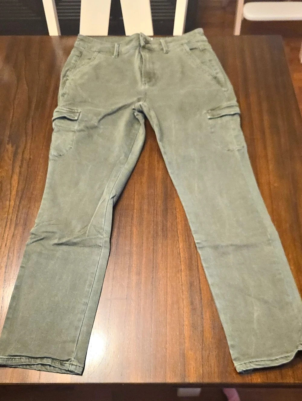 Paige Jolie Cargo Pant Straight Leg Green Waist 28